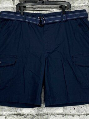 Share Buffalo David Bitton Cargo Shorts Mens 42 x 10" Blue Belted Pockets Rips